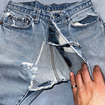 Levis 501 Vintage 80s Redline Selvedge USA XX Jeans Light Wash 32x30 Act 30x28