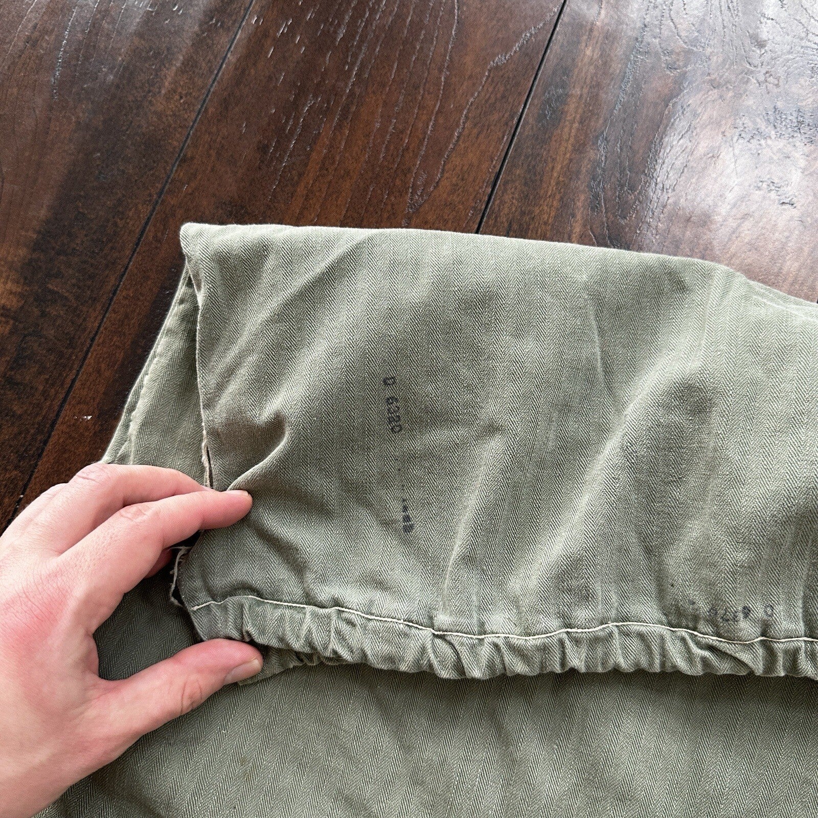 VTG WWII HBT Garment Laundry Bag Military Denim 1940s 40s 50s Stencil