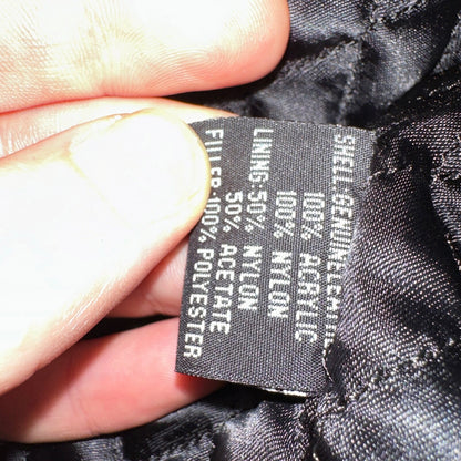 Michael Lawrence 100% Leather Jacket Coat-Quilted -Black-Very Soft-Men's XL VTG