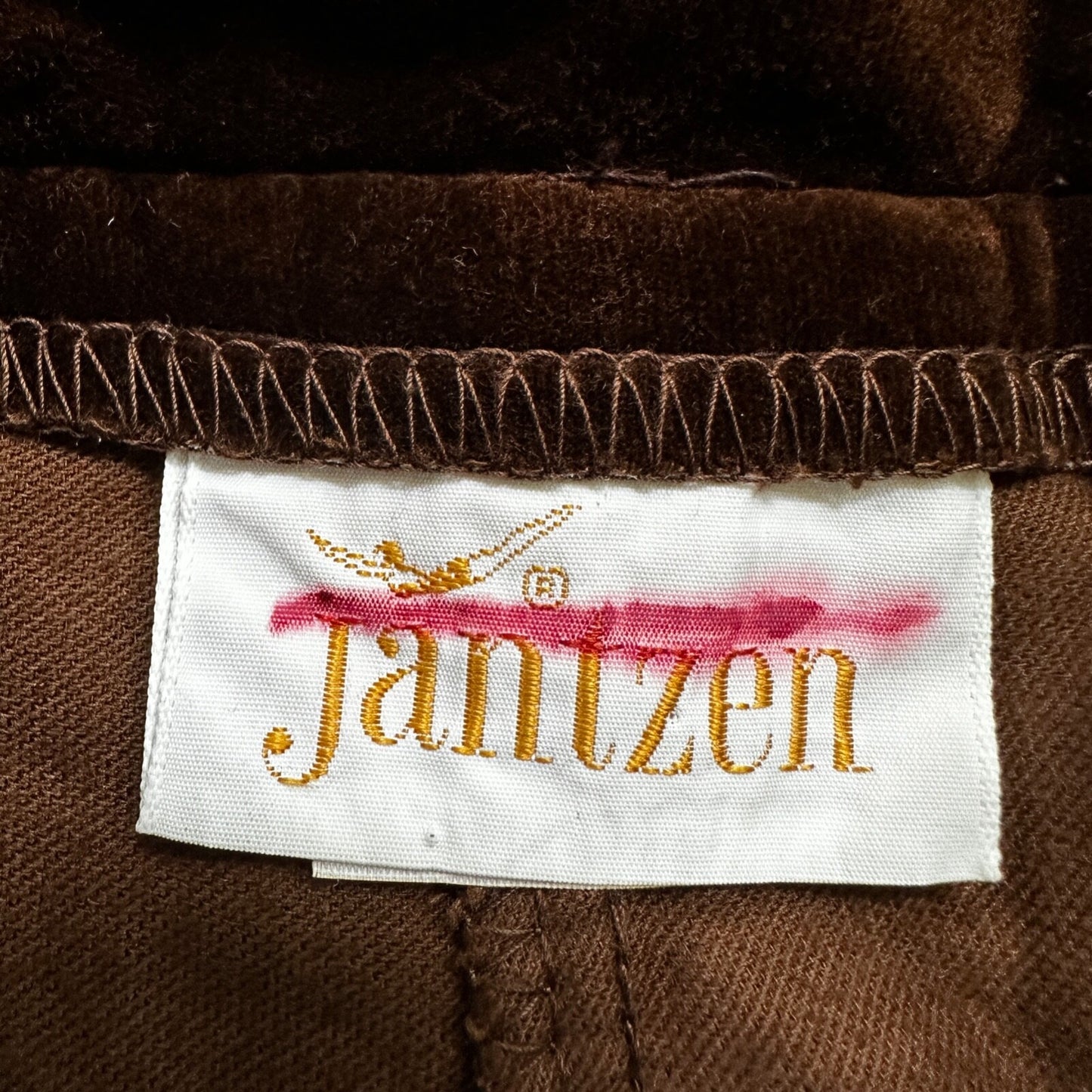 VTG Jantzen 1970s Pants 23x30 Brown Velour High Waist Flair Rockabilly 8