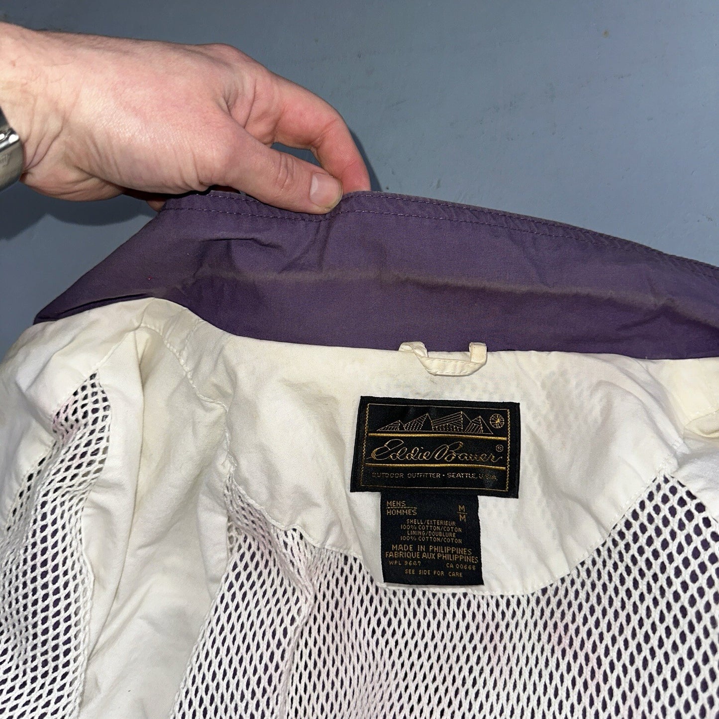 Vintage Eddie Bauer Bomber Jacket Men’s Medium Purple Jacket Wind Breaker