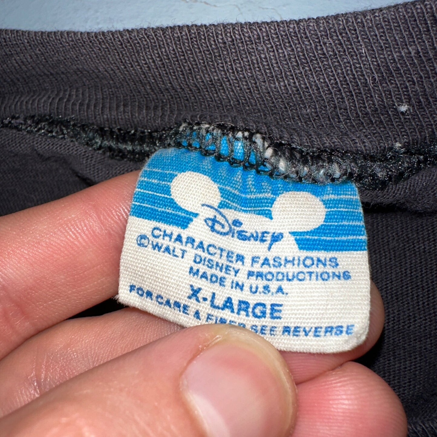 Disney Mickey Mouse 90s VTG T Shirt Faded Black Single Stitch Graphic XL Classic