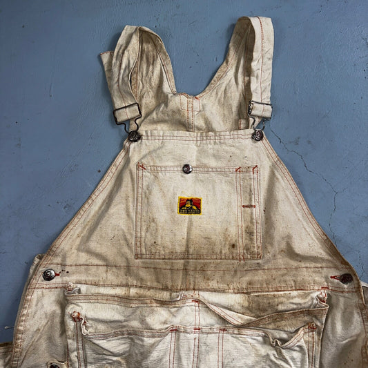 Ben Davis Vintage 60s Yellow Tag Canvas Overalls Pants Union 1960s USA Thrashed