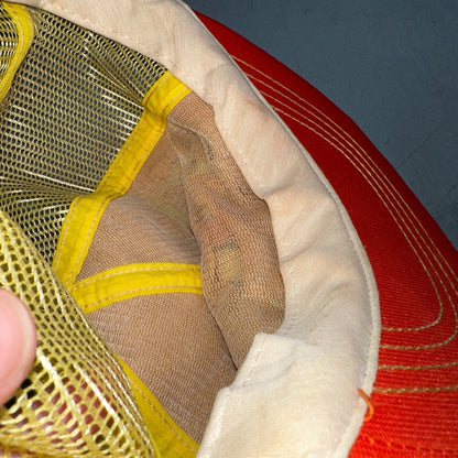 Vintage Adobe Building Centers Hat Yellow Red Mesh Snapback Trucker Cap 70s 80s