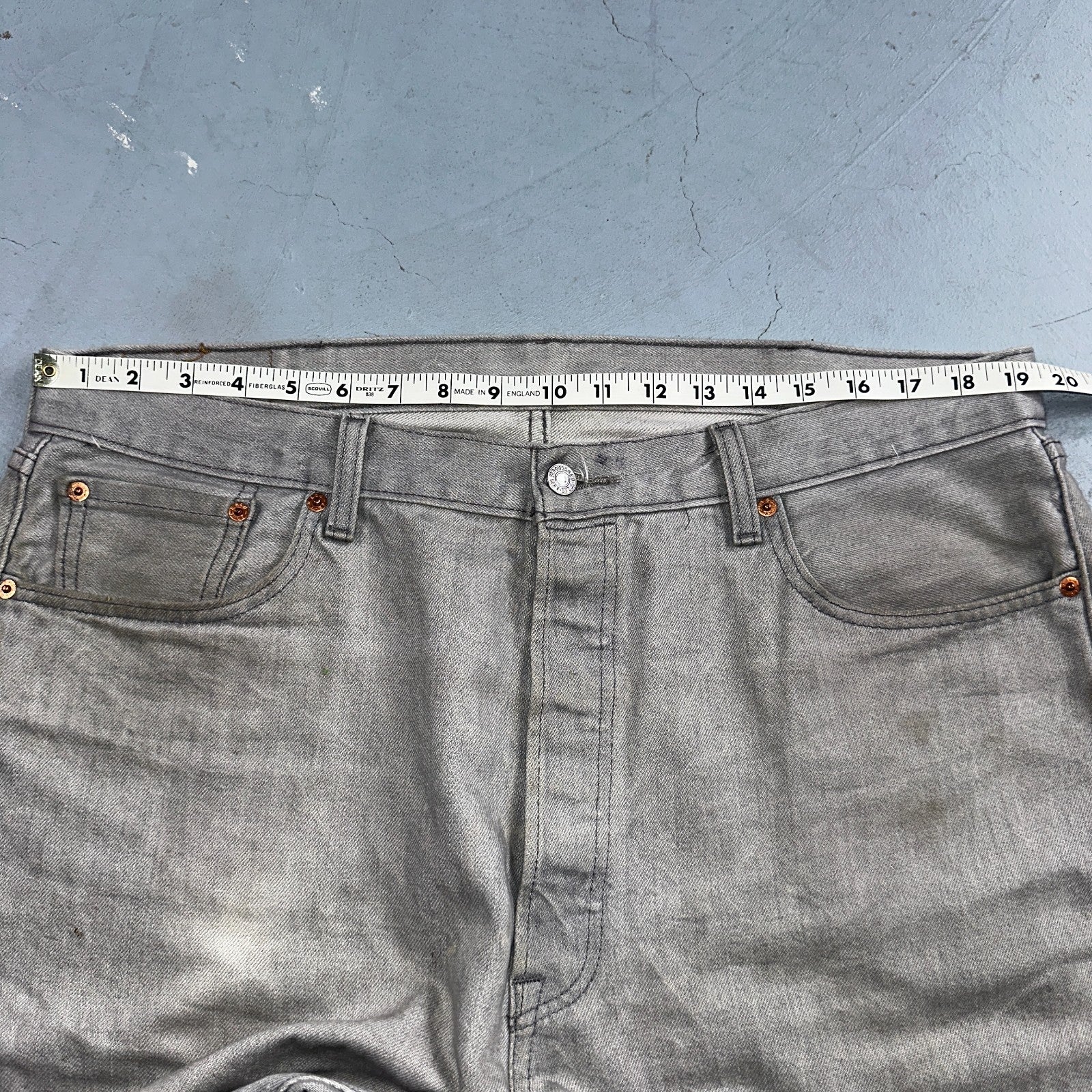 Levis 501 Vintage Y2K XX Straight Leg Jeans 40x30 Gray Wash 2000s Act 38x27