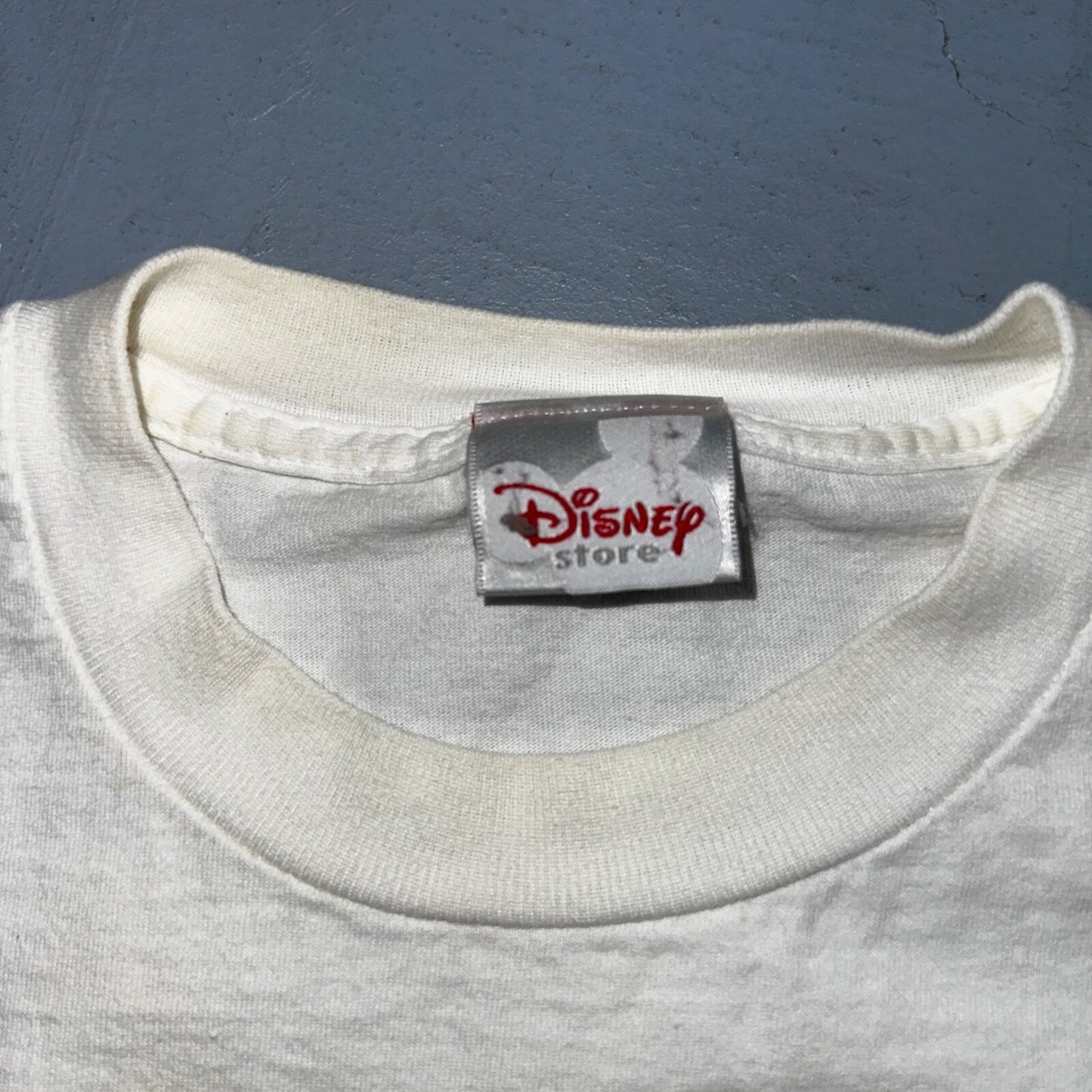 Disney Mickey Mouse Stained Y2K VTG T Shirt 2000s Cute Embroidered White Tee USA