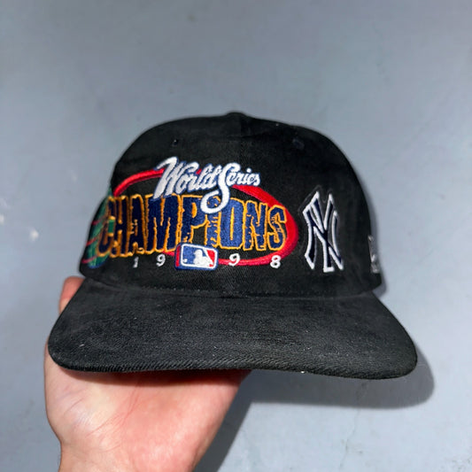 Vintage  New Era 1998 New York Yankees Hat Snapback MLB World Series Black Cap