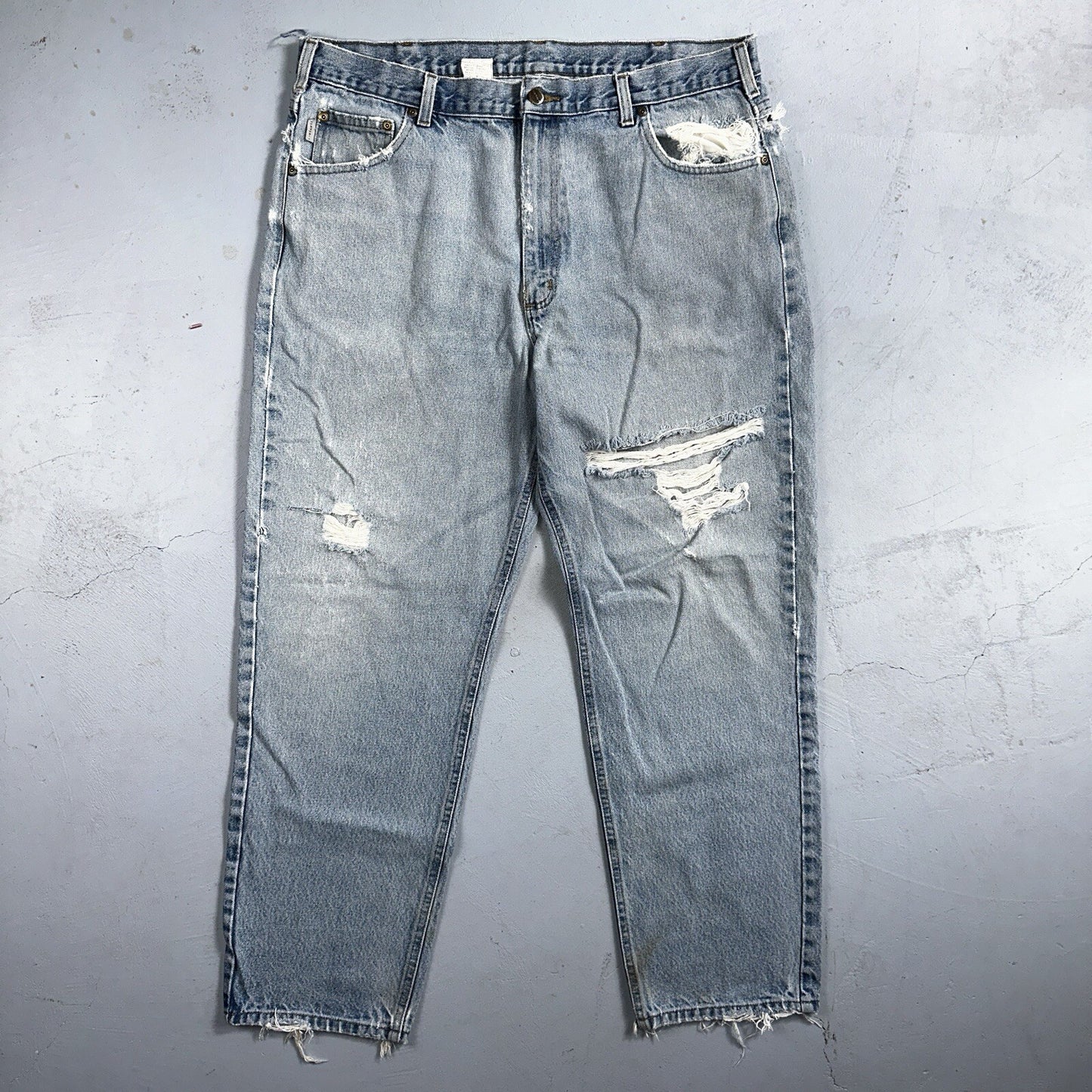 Carhartt B17 DST Relaxed Fit Denim Blue Jeans Mens 40x32 Workwear Denim