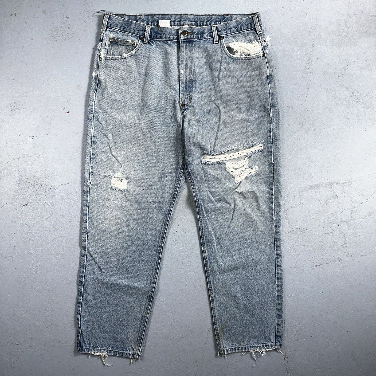 Carhartt B17 DST Relaxed Fit Denim Blue Jeans Mens 40x32 Workwear Denim