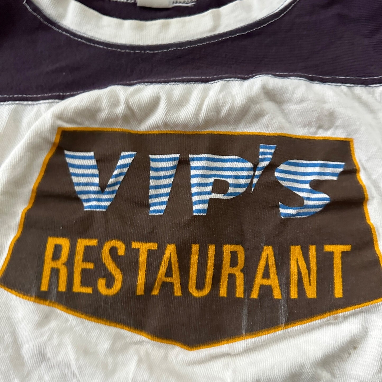 VIPs Restaurant 1970s Vintage T Shirt 70s #1 Rockabilly Cool Single Stitch Crop