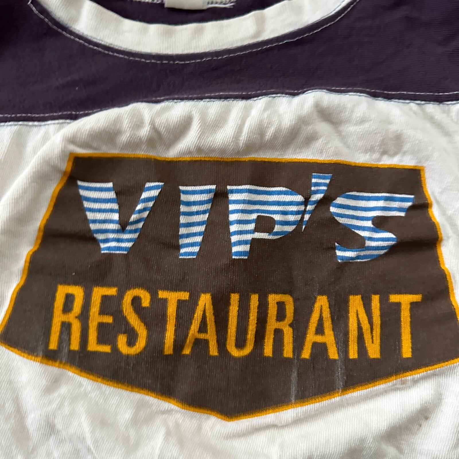 VIPs Restaurant 1970s Vintage T Shirt 70s #1 Rockabilly Cool Single Stitch Crop