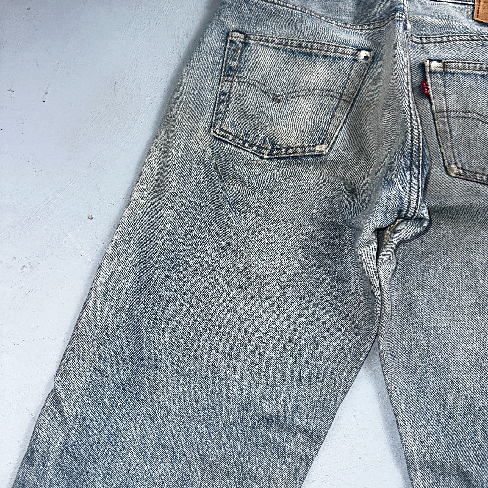 Levis 501 Vintage 80s Redline Selvedge USA XX Jeans Light Wash Worn Act 30x30