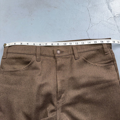 Levis 70s USA 517 36x30 Bootcut Pants Brown Polyester Slacks Vintage 35x30