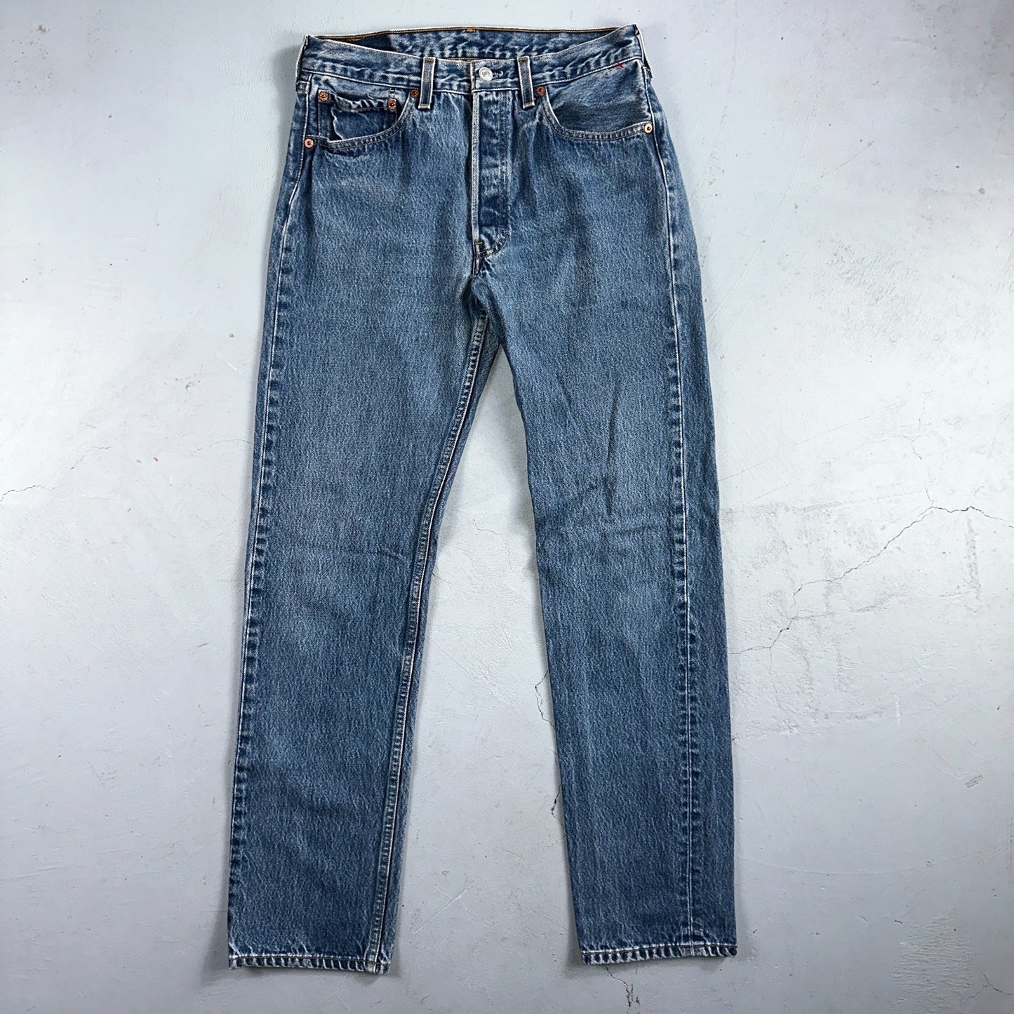 Levis 501 Vintage 90s USA XX Straight Leg Jeans Blue Med Wash 32x36 Act 29x32