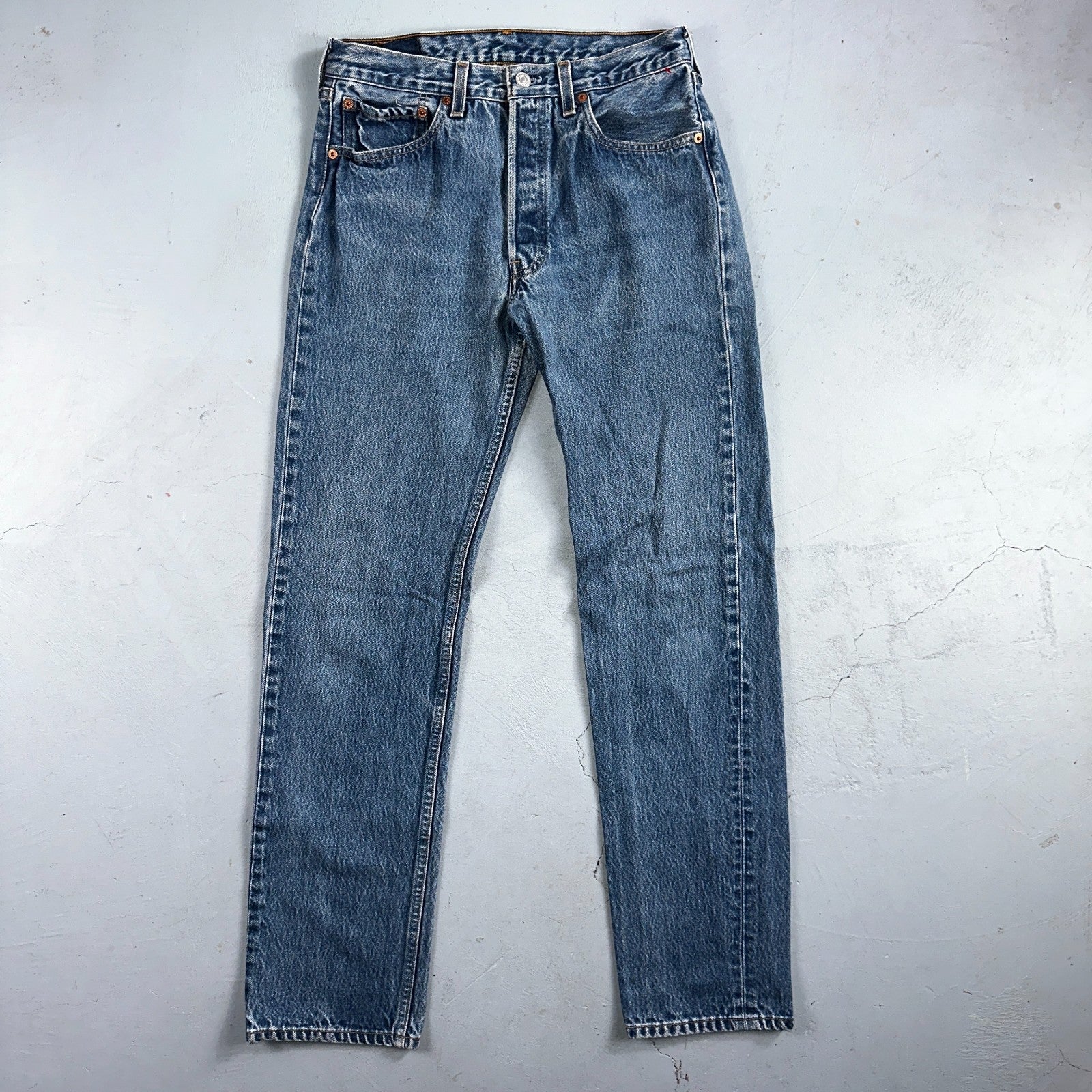 Levis 501 Vintage 90s USA XX Straight Leg Jeans Blue Med Wash 32x36 Act 29x32