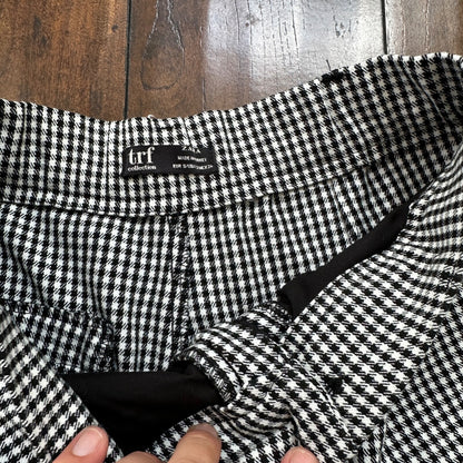 Zara Trf Collection Womens Plaid Checker BLACK White Dress Pants Sz S