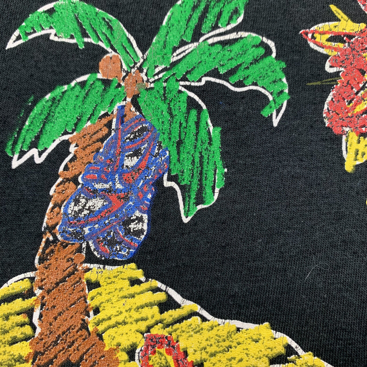 Nike Vintage T Shirt Mens Palm Tree Beach Sandals Florida Beach Summer 80s Black