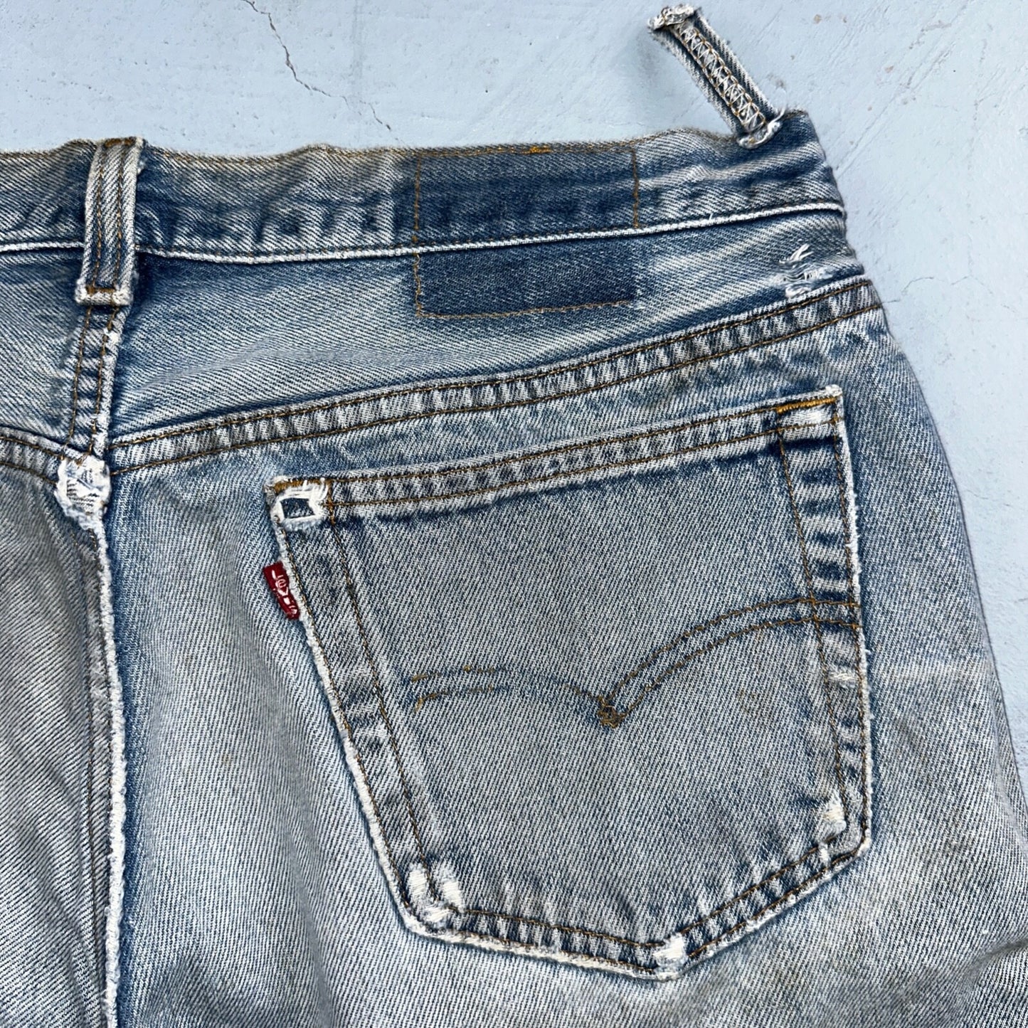 Levis 501 Vintage 90s USA XX Straight Leg Jeans Blue Thrashed 36x36 Act 33x31