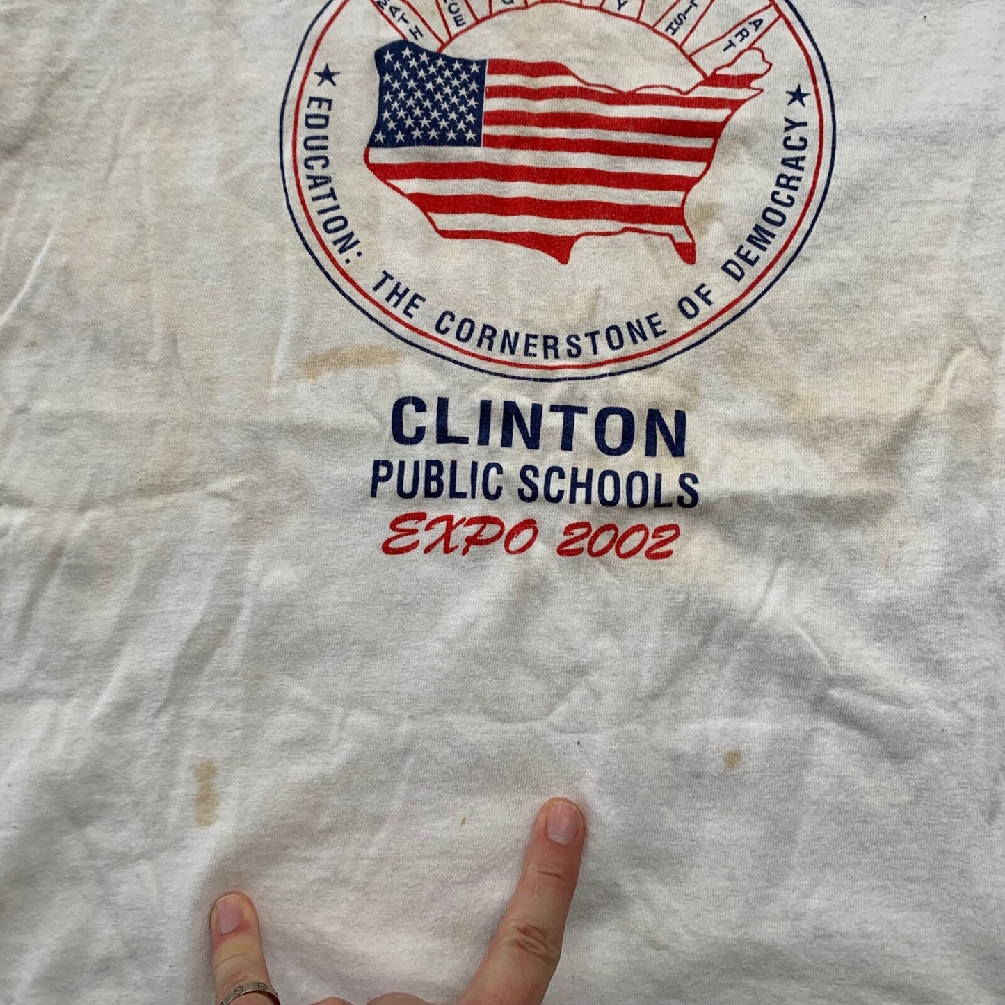 Clinton 2002 Vintage T Shirt USA Travel Pro Delta Democracy Political 