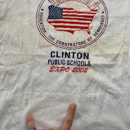 Clinton 2002 Vintage T Shirt USA Travel Pro Delta Democracy Political 