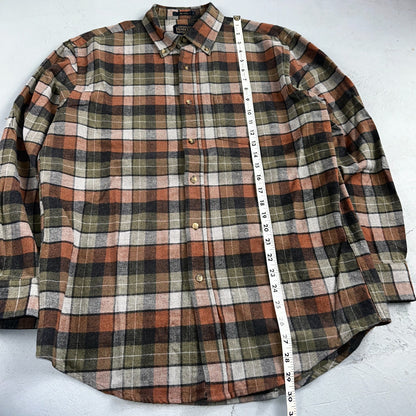 Pendleton Mason Flannel Shirt Mens Size Medium Brown Green Plaid Long Sleeve