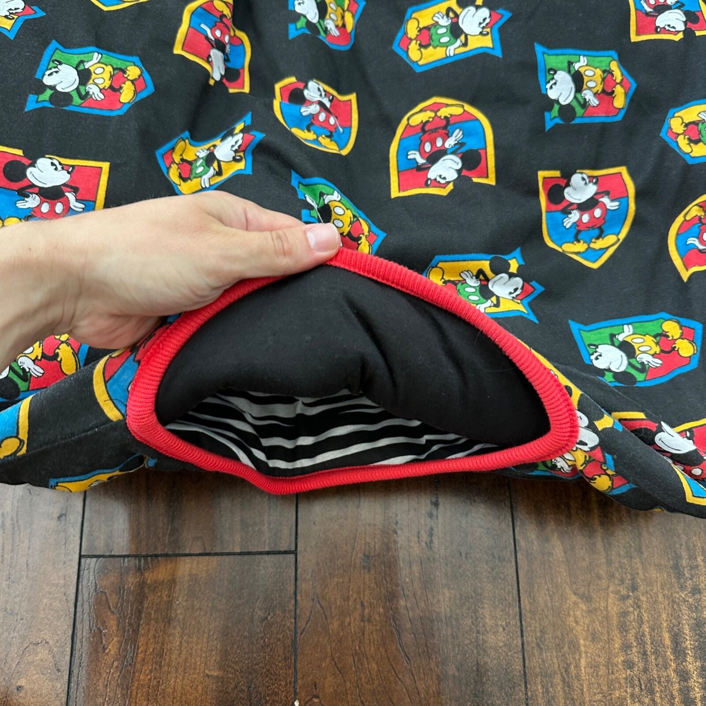 VTG 90s Disney Mickey Mouse Reversible Sweater Donn Kenny Rare World Comic Rap