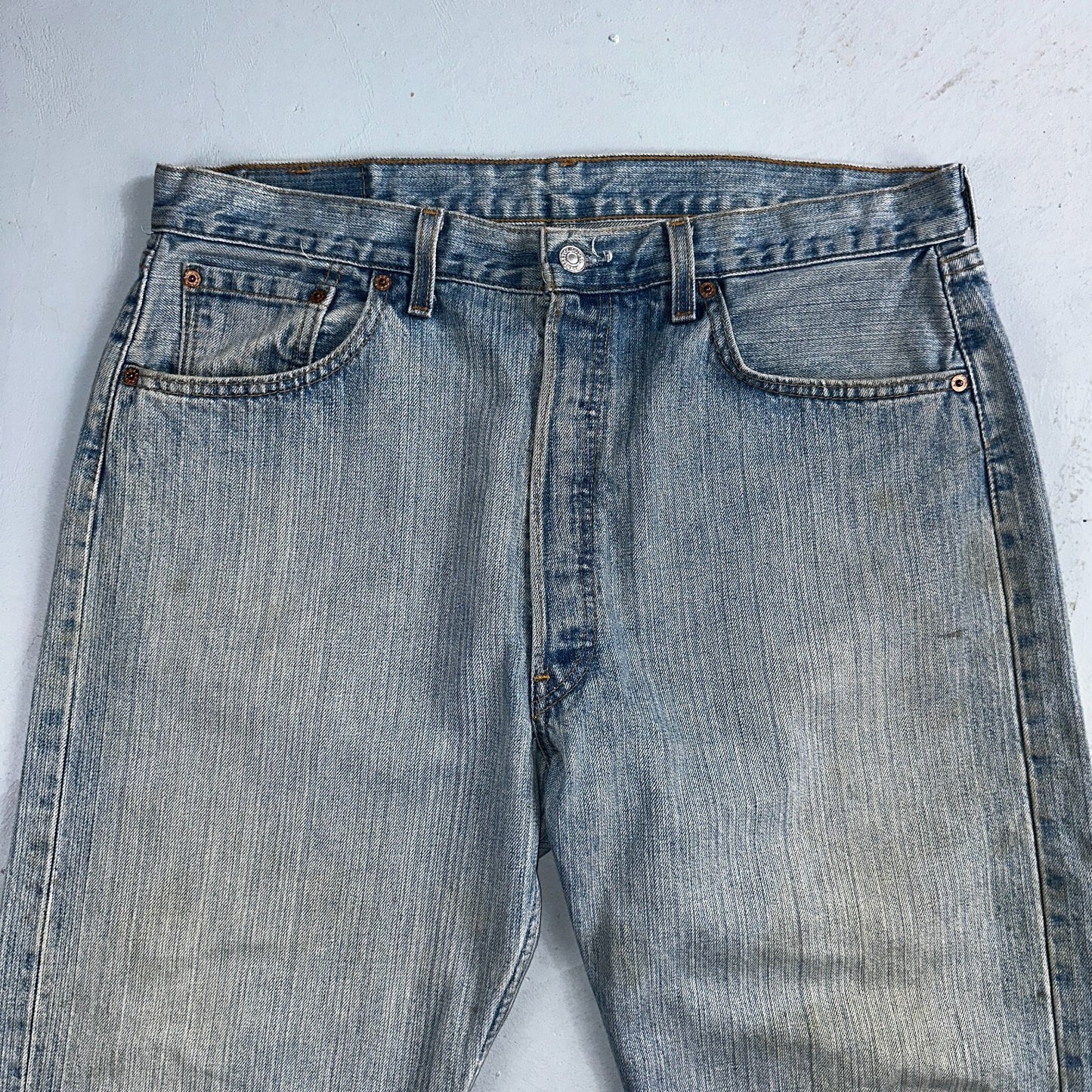 Levis 501 Vintage 90s USA XX Straight Leg Jeans Blue Light Wash 38x32 Act 36x32