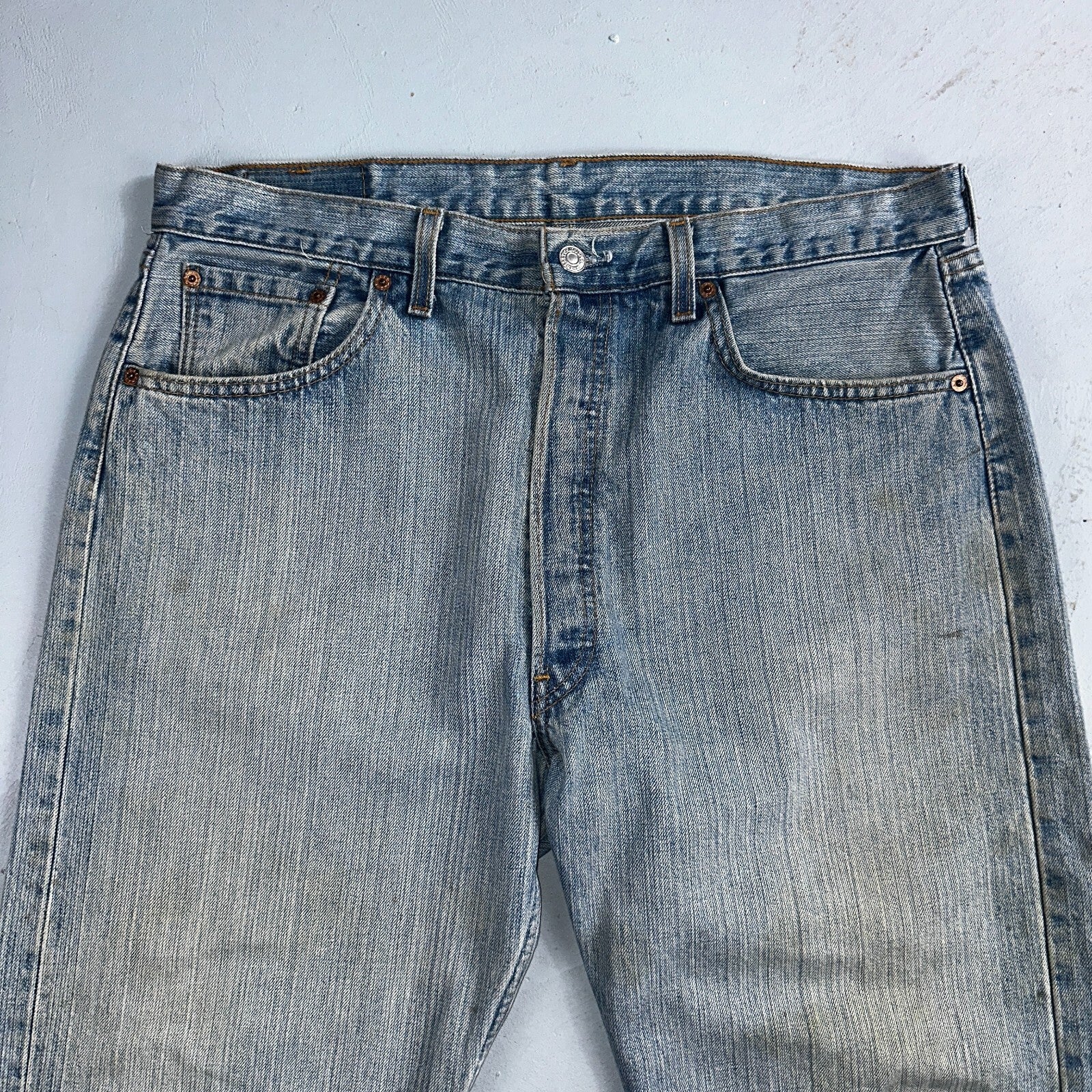 Levis 501 Vintage 90s USA XX Straight Leg Jeans Blue Light Wash 38x32 Act 36x32