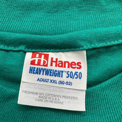 Health Works Gym Single Stitch XXL Vintage T Shirt Apple Big Cool Green Hanes