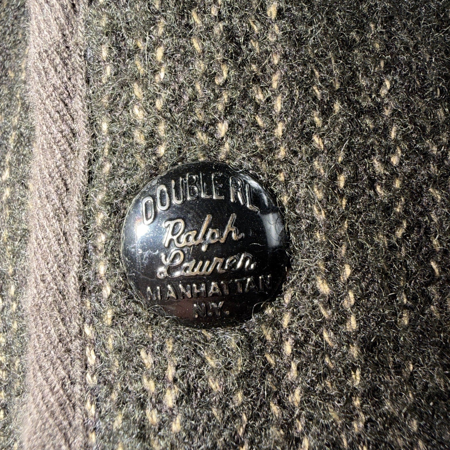 RRL Double RL Ralph Lauren Browns Beach Knit Jacket Black Gray Snap Size Small