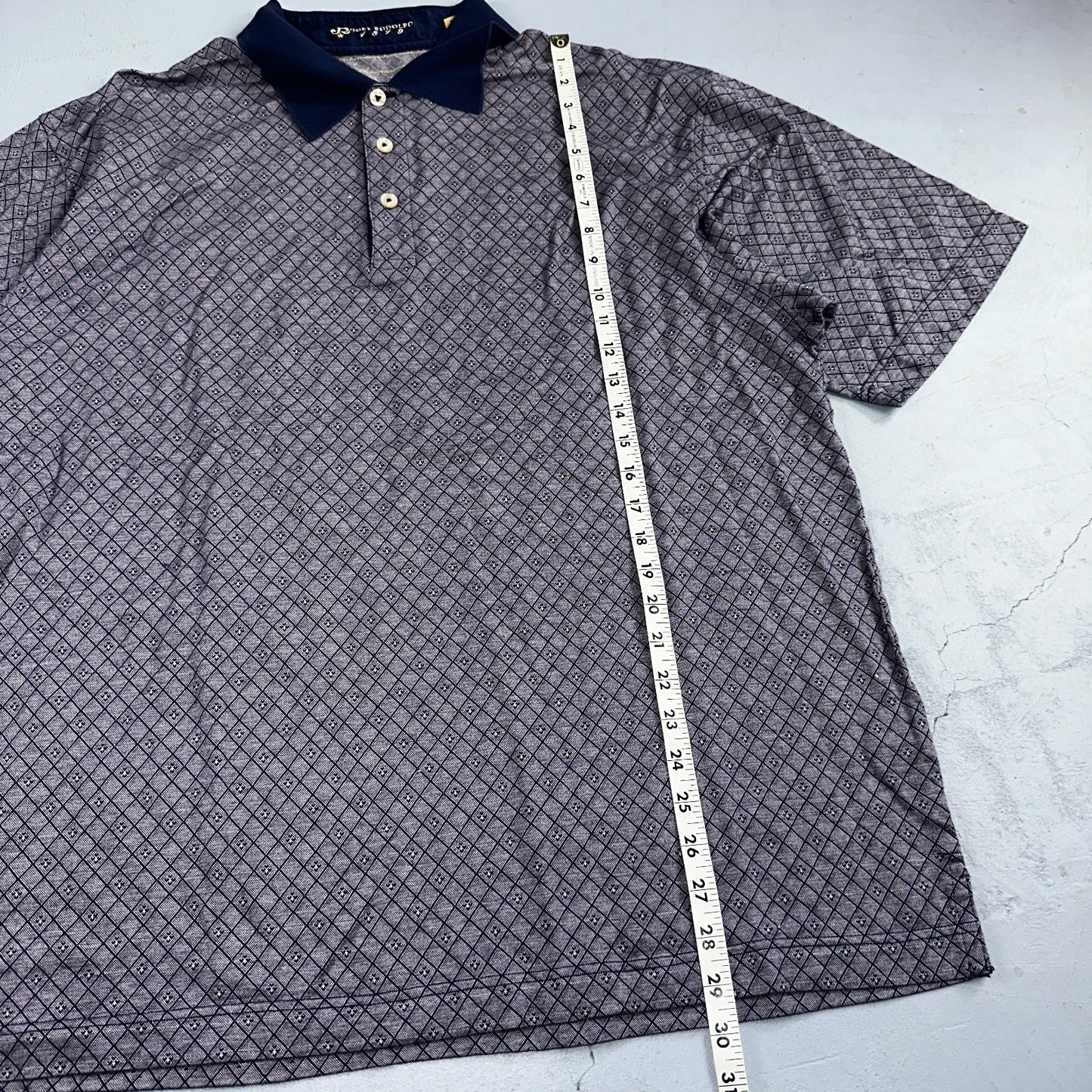 Joey Rodolfo 1879 Men's 2XL Short Sleeve Royal Blue Hokulia Striped Golf Shirt