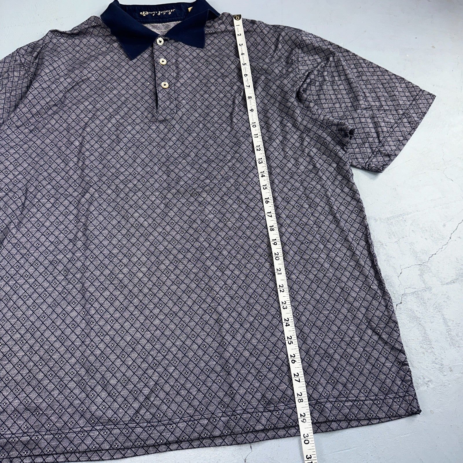 Joey Rodolfo 1879 Men's 2XL Short Sleeve Royal Blue Hokulia Striped Golf Shirt