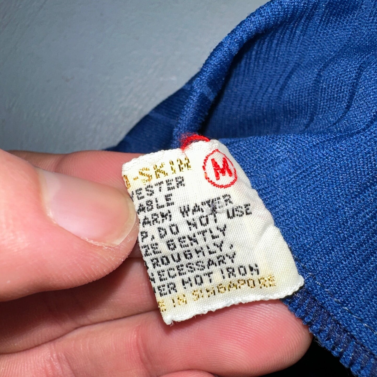 VTG 70s Womens M Sweater Blue Cozy Knit Pullover Short Sleeve High Rockabilly