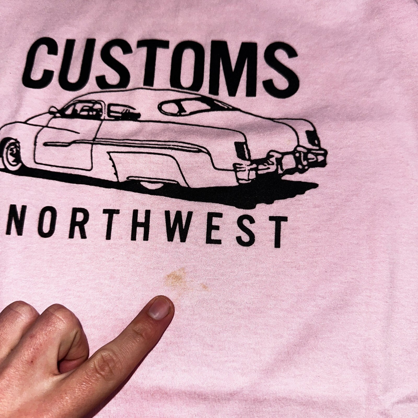 Northwest Hanes 1980s VTG T Shirt 80s Pink Hot Rod Customs Oregon PDX Pink Art
