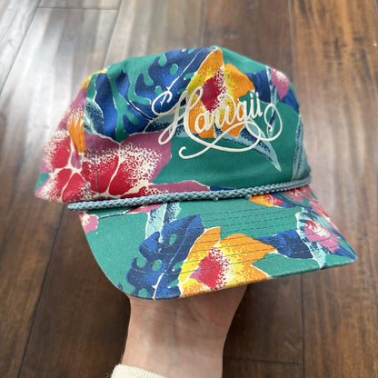 Hawaii Floral Vintage Hat Cap Snapback Music 90s 80s Used Nissan Rare Summer