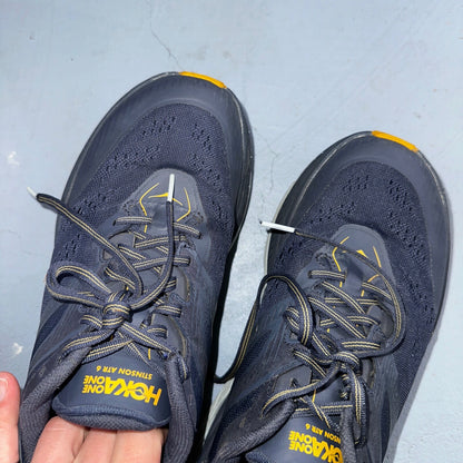 Hoka One One Mens Stinson ATR 6 1110506 OBSF Black Running Shoes Sneakers Sz 8