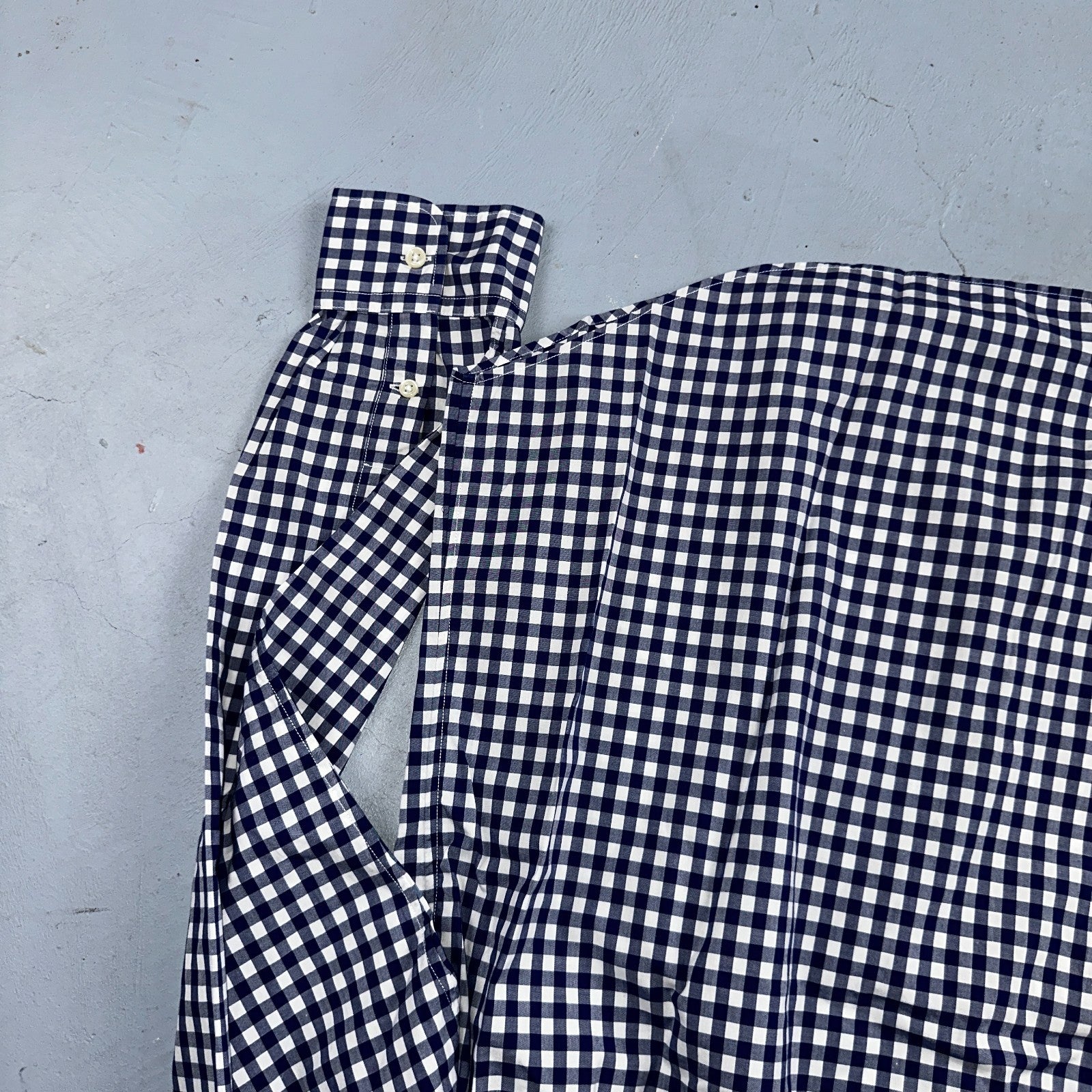 Ralph Lauren Boys XL Blue Gingham Check Long Sleeve Shirt 100% Cotton Polo