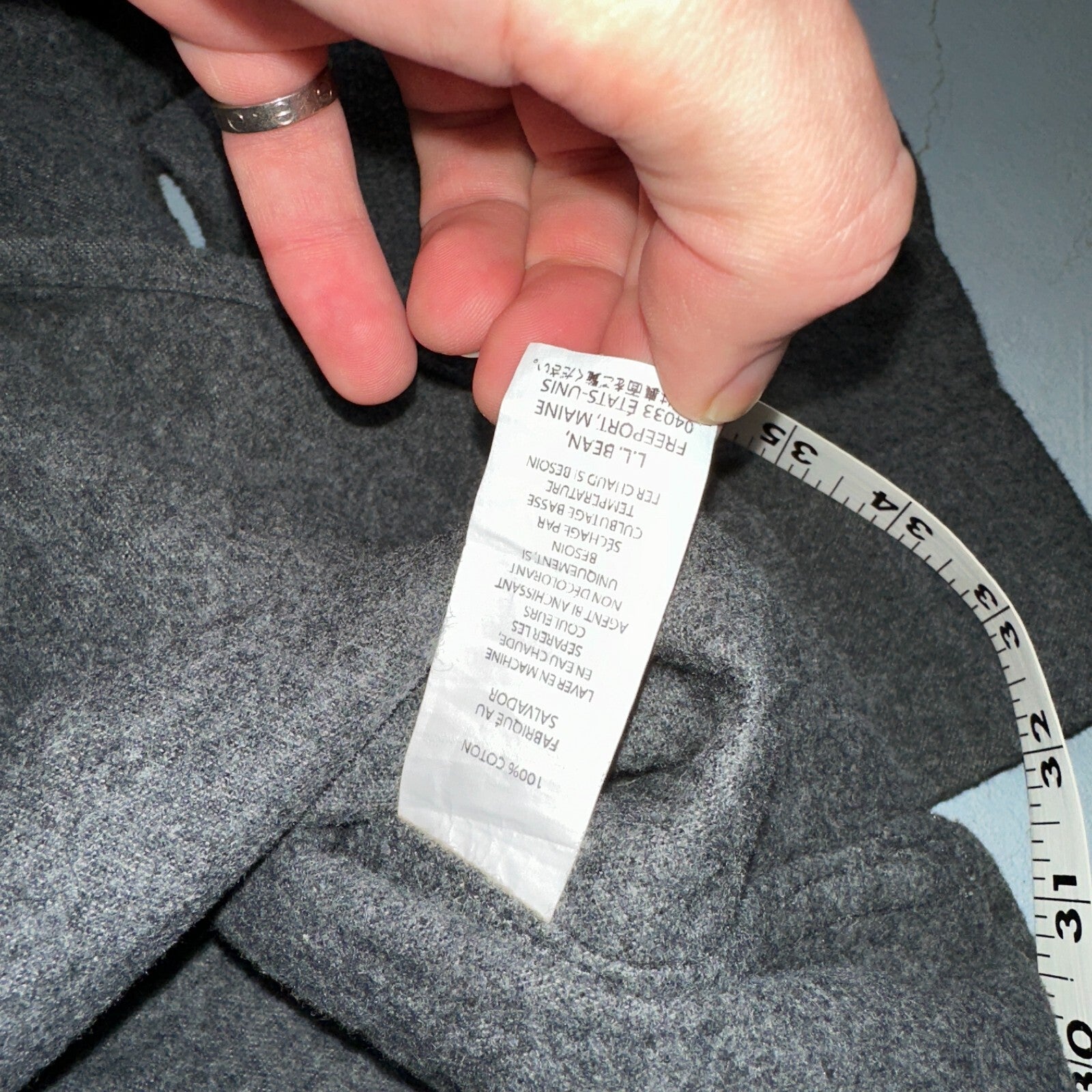 LL Bean VTG Mens L Chamois Cloth Gray Shirt Soft Cozy Flannel Cotton 90s