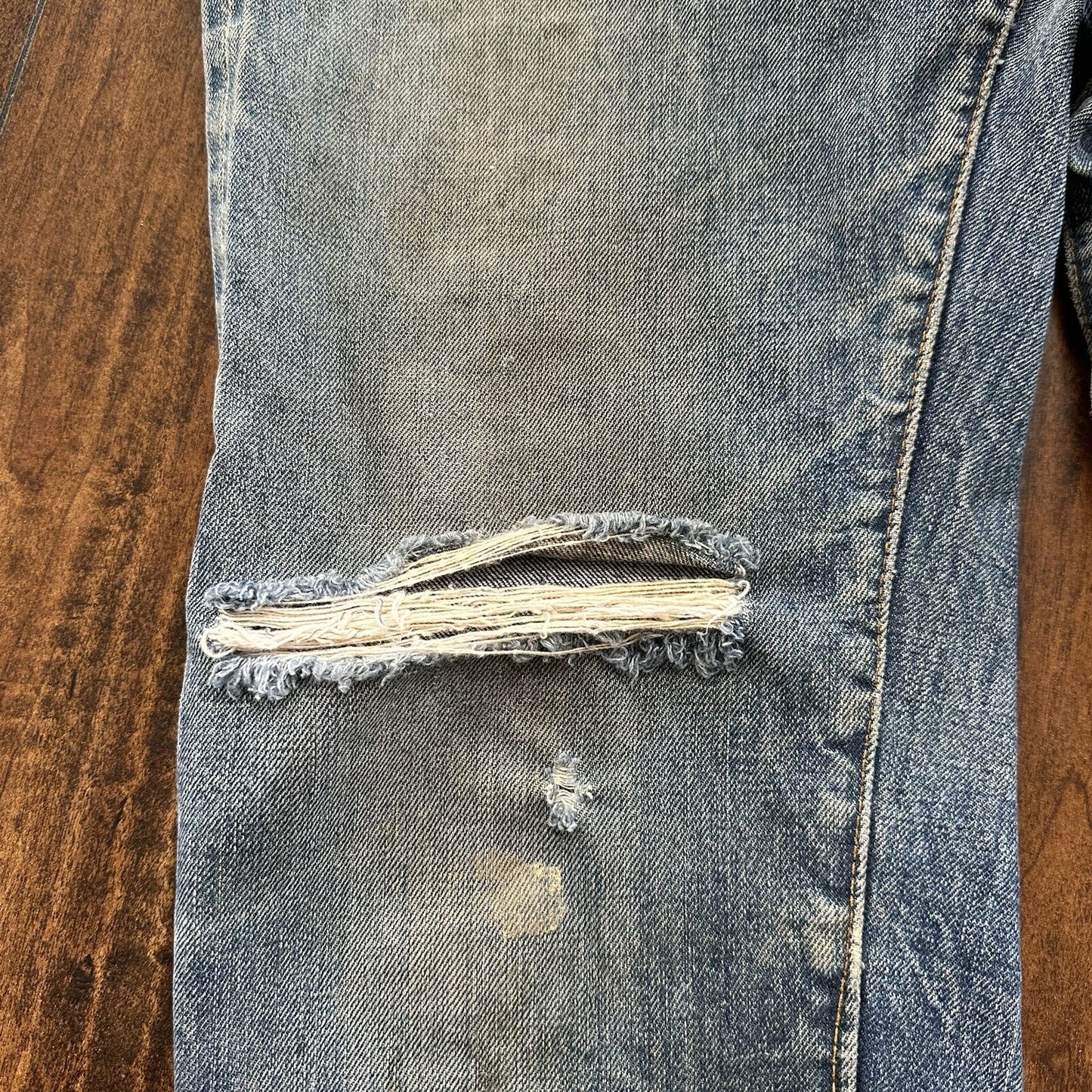 Levis 501 XX Big E True Vintage 60s Redline THRASHED Denim Jeans 1960s 27x26