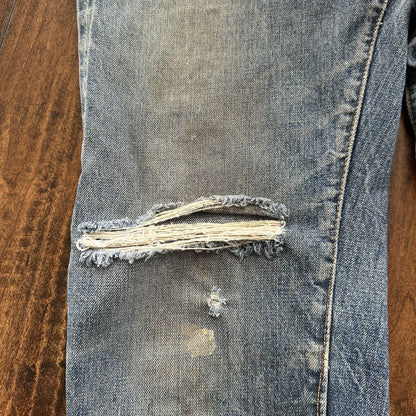 Levis 501 XX Big E True Vintage 60s Redline THRASHED Denim Jeans 1960s 27x26
