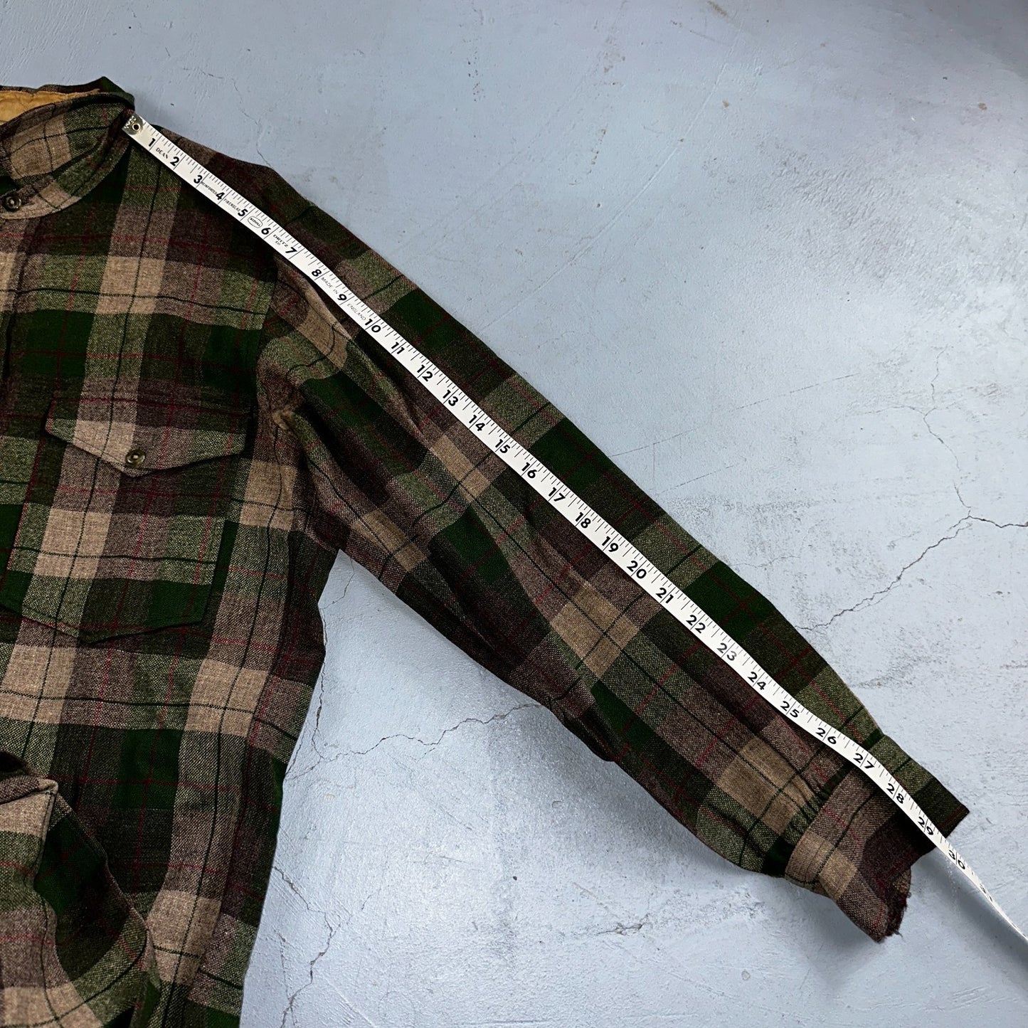 Pendleton VTG BR Baker Shirt Plaid 100% Wool Button Down Size M Plaid 1950s Camp