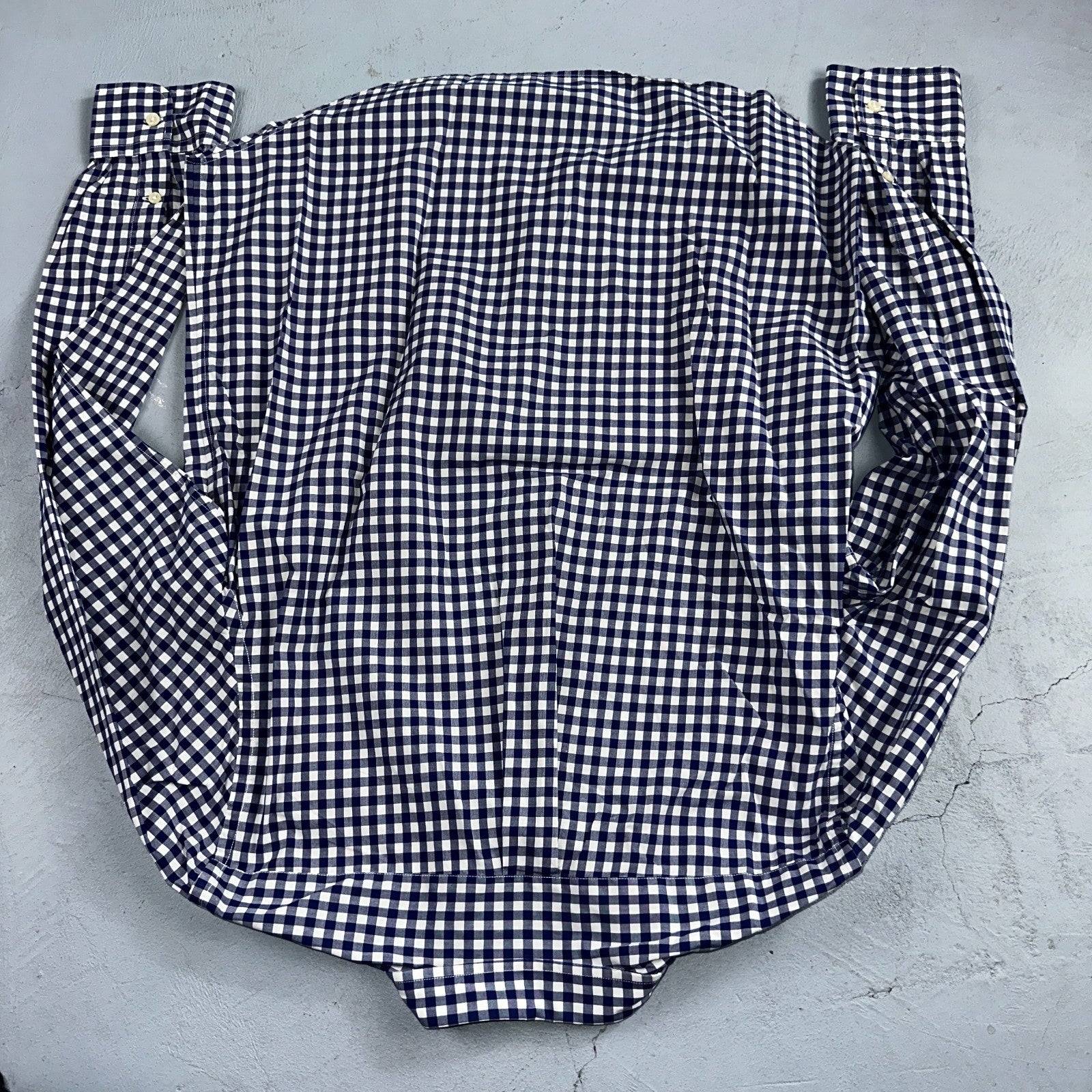 Ralph Lauren Boys XL Blue Gingham Check Long Sleeve Shirt 100% Cotton Polo