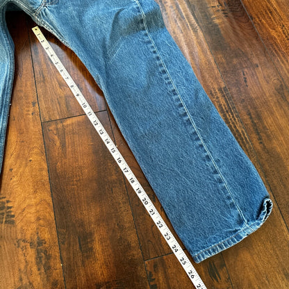 VTG Levis 501 XX Button Fly 90s Y2K Jeans Denim Straight Capri 34x30 Act 31x25