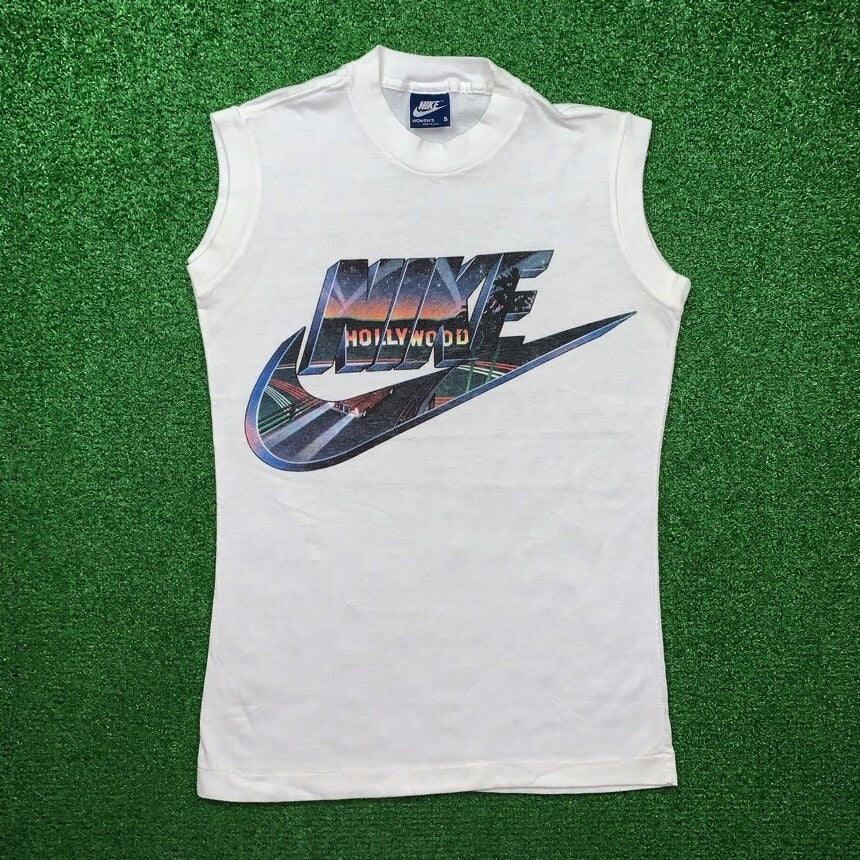 Vintage Nike 80s Hollywood Swoosh City Series T Shirt USA Rare Tank Small