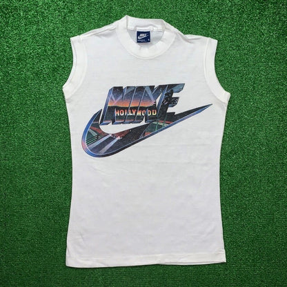 Vintage Nike 80s Hollywood Swoosh City Series T Shirt USA Rare Tank Small