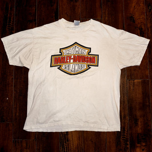 Harley Davidson Vintage T Shirt Cayman Islands Motorcycle Bikes Y2K British