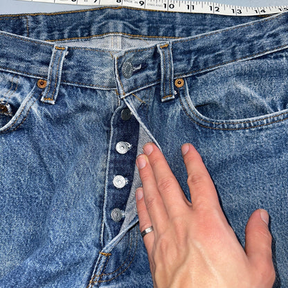 Levis 501 Vintage 80s USA XX Straight Leg Jeans Blue Med Wash 34x38 Act 31x33