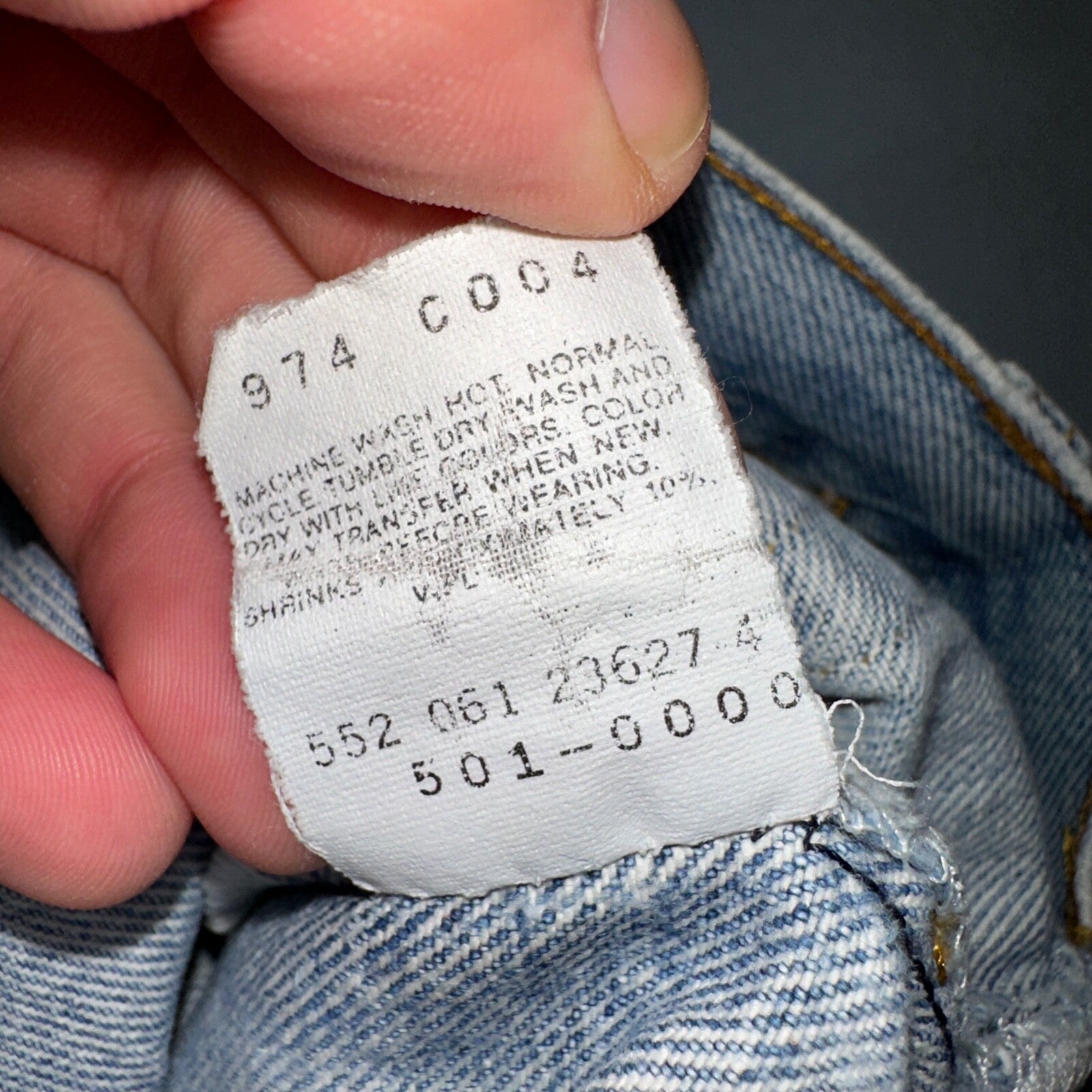 Levis 501 Vintage 90s USA XX Straight Leg Jeans Blue Light Wash 34x36 Act 31x31