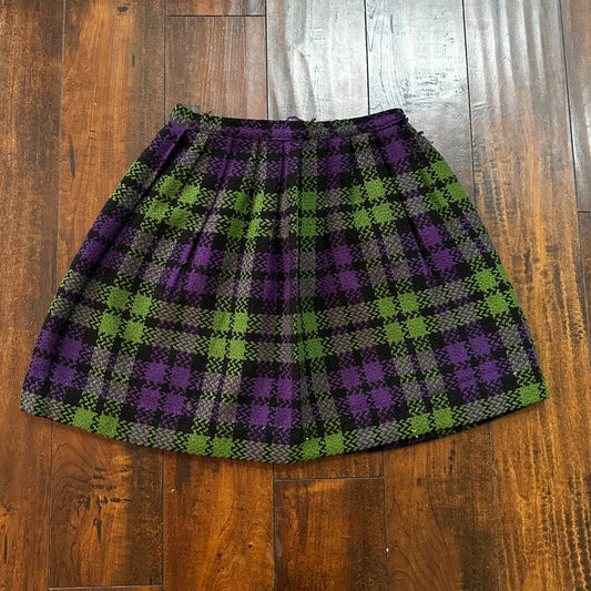 VTG USA Rockabilly Womens Dress Skirt 60s 70s Bottom Plaid Skate Grunge Pop