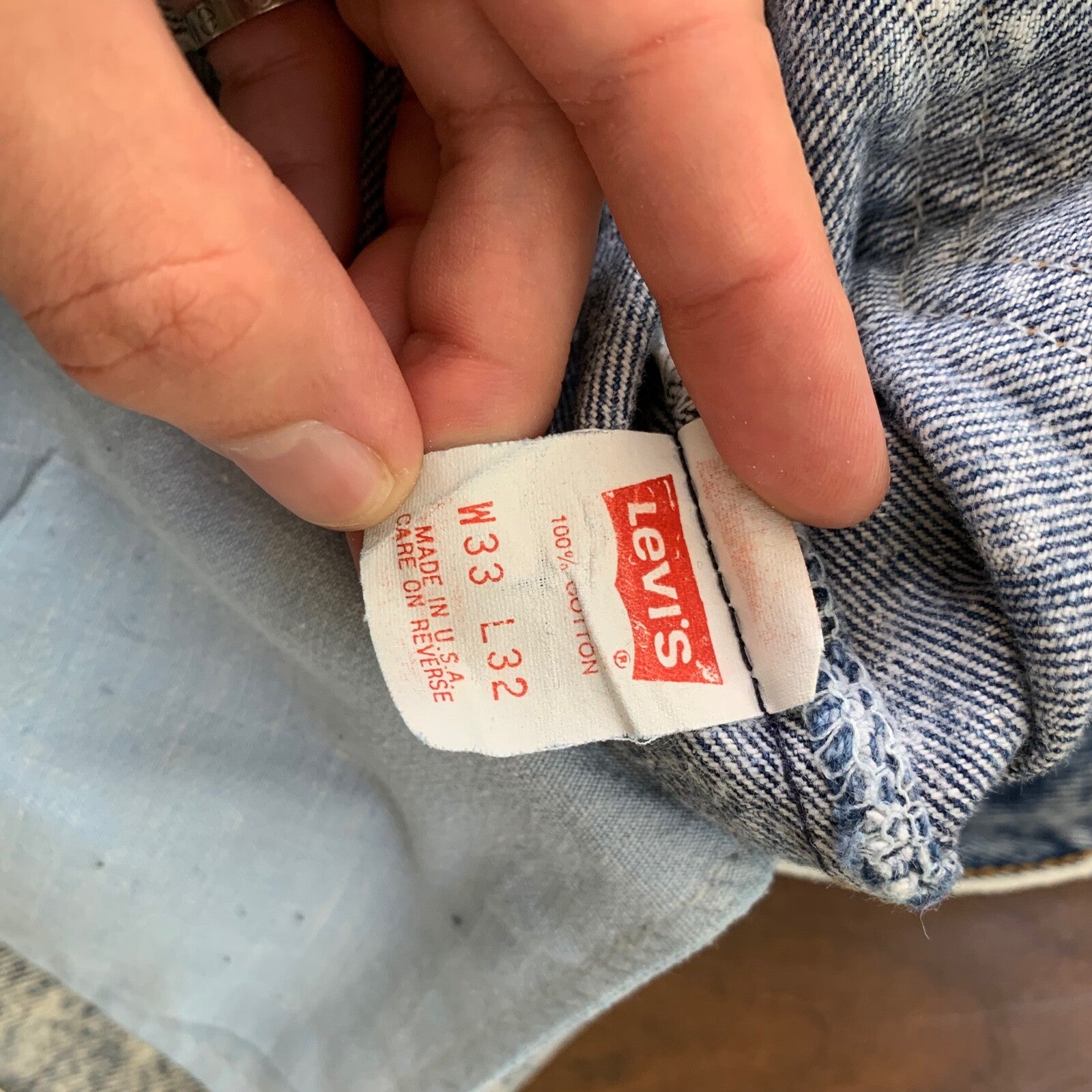 Levis 501 Vintage 80s USA XX Straight Leg Jeans Blue Acid Wash 33x32 Act 30x29